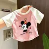 Camiseta de Manga Corta para Niña 2026 Nuevo Estilo para Niños Mayores, Top de Algodón Puro Lindo de Verano para Niña con Costuras Visibles, Camiseta Básica de Corte Holgado