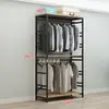 Perchero de Hierro Artístico de Estilo Abierto para Uso Doméstico Simple, Zapatero Metálico de Doble Capa, Ensamblaje de Estante de Armario