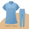 Batas quirúrgicas de gran oferta, ropa de lavado para quirófano dental, ropa elástica para cepillos de manos, ropa de trabajo para el cuidado bucal del médico.