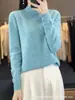Suéter de Tricô Feminino Lã Manga Longa Estilo Novo com Gola Meio Alta, Caimento Solto, Efeito Emagrecedor, Adequado para Outono e Inverno