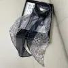 Novo Estilo Primavera e Verão Lenço de Seda Chiffon para Mulheres, Lenço Diagonal Fino Grande com Bolinhas, Lenço Decorativo Versátil para Proteção Solar, Pequeno Xale