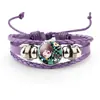 Suministro de joyería transfronteriza hoja fantasma pulsera de cuero hecha a mano para hombres y mujeres joyería de moda para impresión de figuras