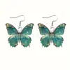 Exquisitos Pendientes de Regalo Navideño con Diseño de Mariposa, Pendientes Largos en un Estilo Elegante y Lindo, Acrílico