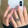Unhas postiças atacado ferramentas de nail art pontas de unhas postiças produto acabado removível fosco fofo faz a pele parecer clara adesivos de unha de desenho animado