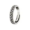 Anillo Vintage de Espiga de Trigo para Mujer, Estilo Minimalista, Anillo para Dedo Índice de Plata Tailandesa Imitación, Anillo Abierto Versátil Simple de Alta Gama
