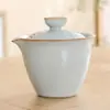 Horno Ru Tianqing Taza Rápida Una Olla Tres Tazas Camping al Aire Libre Cerámica de Gama Alta Portátil Viaje Juego de Té Kung Fu