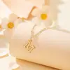 Colar Transfronteiriço com Pingentes de Letra P de Nicho Abc, Simples e Versátil, Luxo Leve com Sensação de Alta Qualidade, Corrente para Clavícula para Mulheres, Atacado do Fabricante