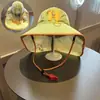 Chapéu de Sol com Ventilador Solar para Crianças, Chapéu de Sol Unissex, Chapéu de Sol Respirável com Aba Larga de Malha para Bebê