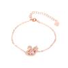 Conjunto Cisne Zircônia Rosa Diamante Completo Cisnezinho Meia-Lua Cristal Rosa Brincos Anel Colar Pulseira