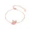Conjunto de Cisne com Pó de Diamante Zircônia de Alta Qualidade Único Cisne Pequeno Meia Lua Cristal Rosa Brincos Anel Colar Pulseira