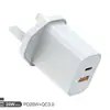 A+C Pd20W Padrão Europeu Protocolo Pd Carregador Rápido Celular Padrão US Carregamento Rápido Carregador de Parede Certificado CE Fonte de Alimentação Digital