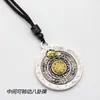 Colar Bagua Tecido à Mão, Pingente de Buda com Mantra de Seis Sílabas Vintage Giratório, Colar Decorativo Estilo Tibetano