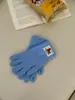 Luvas de Ciclismo Fofas com Forro de Lã à Prova de Vento e Frio para Outono e Inverno, Luvas de Pelúcia com Dedos para Estudantes, Luvas de Imitação de Caxemira para Meninas
