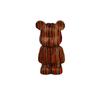 Artesanato em madeira pintada escultura urso violento pingente acessórios bonito feito à mão chaveiro faça você mesmo acessórios de pingente de corrente de telefone celular