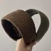 Diadema Plana de Lana de Ala Ancha Estilo Coreano para Mujer, Nuevo Estilo Otoño e Invierno, Accesorio para el Cabello de Corona Alta para Cubrir la Línea del Cabello y el Cabello Gris, con un Toque de Alta Gama