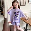 Pijamas do sudeste asiático para meninas, verão, fino, manga curta, desenho animado, japonês, médio e grande, para crianças, meninas, bebê, roupa de casa, atacado