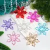Decoração de Inverno Flocos de Neve Transparentes Artificiais Flocos de Neve de Plástico de Natal Arranjo de Cena Acrílico Enfeites para Pendurar Acessórios de Lâmpada de Cristal