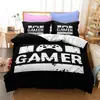 Juego de tres piezas 3D digital nuevo estampado de patrón de control de juego 3D ropa de cama comercio exterior textil para el hogar venta al por mayor transfronteriza