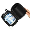 Porcelana azul y blanca exquisita juego de té portátil para viaje una tetera tres tazas tazas de uso rápido juego completo para preparar té al aire libre juego de té de cerámica