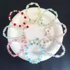 Pulseira de Cristal Morango com Contas para Meninas, Pulseira de Amizade, Pulseira de Nicho com Pingente de Franja