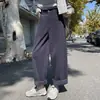 Pantalones de pana para mujer, nueva moda de otoño, pantalones versátiles de pana de pierna recta y pierna ancha para mujeres petite