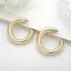 Pendientes de C-shape de Moda con Sentido de Diseño de Nicho para Mujer, Pendientes de Botón Versátiles y Modernos, Pendientes de Botón Geométricos, Joyería de Oreja Exquisita y Elegante para Mujer