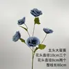 Flores artificiales azul bruma para bodas al por mayor, flores falsas de color bruma oscura para escenario de salón de bodas, decoración floral de fondo de pasillo
