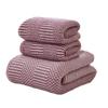 Set de toallas de baño de celosía catiónica auspiciosa al por mayor para comercio exterior, vellón coral de color liso, simple para el hogar, toalla para pareja