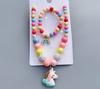 Collar de sirena cuentas coloridas degradadas cola de sirena romántico set de collar y pulsera para niños Directo de Fábrica