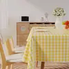 Toalha de Mesa à Prova d'Água e Óleo Estilo Nórdico Sem Lavagem Peva Moderna Simples Xadrez Pequeno Tapete para Festa Piquenique Toalha de Mesa Xadrez