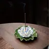 Directo de fábrica verano hoja de loto porta incienso nuevo cuatro colores línea especial porta incienso puro hecho a mano sala de té mesa de té