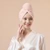 Suporte Dropshipping Rotulagem Toalha para Cabelos Secos Listrada Coral Veludo Touca para Cabelos Secos para Mulheres Espessada Absorvente de Água Secagem Rápida Toalha de Cabelo
