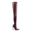 Botas por encima de la rodilla con estampado de serpiente para mujer con tacón de aguja, Primavera 2026 Puntiagudas de tacón ultra alto, Botas sexys para mujer, Comercio exterior Talla grande Botas largas