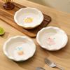 Molde para Hornear de Encaje para el Hogar Plato Cerámico Lindo Plato de Cerámica con Forma de Corazón para Niñas Tazón Cerámico Plato Tazón para Comer Tazón para Sopa Plato de Dibujos Animados Venta al por Mayor