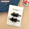 Pinza Creativa Versátil de Alto Valor con Lunares y Cachorro para Niñas, Elegante Pinza para Flequillo, Pinza Cuadriculada sin Costuras para Cabello Suelto, Pinza Lateral
