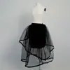 Falda de Malla para Mujer, Falda de Verano Estilo Hada de Gama Alta, Falda Delgada Irregular Abullonada Estilo Bosque, Falda Larga Irregular Negra