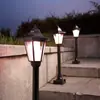 Luz solar hexagonal para jardín, luz solar para césped, luz solar para calle, linterna decorativa solar retro de poste