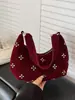 Bolsa de Ombro Grande de Veludo Retro Nova de Alta Qualidade, Bolsa de Axila, Bolsa Tote Casual Versátil para o Dia a Dia