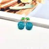 Chaveiro de Carro com Pedras de Metal e Strass Cereja DIY Encrustado com Diamantes Acessórios Pingentes Charms de Bolsa Materiais