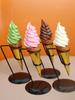 Modelo de sorvete, cone de sorvete falso, enfeites de cone de ovo, decoração de sorvete, adereços para fotos