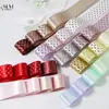 Cinta de poliéster con puntos, cinta de lunares brillantes de una sola cara, accesorios para el cabello DIY para niños, material para moños, caja de regalo, bolsa para envolver ramos