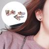 Pendientes de acero de titanio en forma de V para mujer, temperamento femenino, Corea del Sur, nuevos y sencillos pendientes de hada súper exquisitos de oro rosa rojo de red a la moda