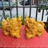 Atacado imitação de pedra Shoushan Pixiu um par de ornamentos para sala de estar de casa resina cor topázio Pixiu decoração artesanato