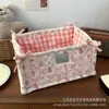 Cesta de Almacenamiento Acolchada con Rayas Azules Originales Organizador de Escritorio para Cosas Pequeñas Caja de Almacenamiento para Cosméticos, Bocadillos, Artículos Varios