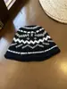 Gorro de Lana Hecho a Mano para Mujer con Patrón de Punto de Colores Mixtos Estilo Fair Isle Estilo Coreano, Gorro Cálido de Invierno con Dobladillo Enrollado para Proteger las Orejas