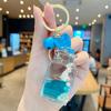 Llavero de pez dorado pequeño flotante para hombres y mujeres, exquisito, lindo, colgante de llavero de coche de botella flotante, colgante de bolso, pequeño regalo
