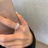 Anillo de Textura Geométrica Estilo Coreano para Mujer, Anillo Abierto Texturizado de Moda Vintage con Personalidad, Anillo para Dedo Índice Hip-Hop, Moderno