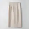 Falda recta de nuevo estilo con abertura para mujer, para primavera y otoño, falda recta de cintura alta adelgazante para mujeres petite, versión fina de verano