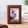 Marco de fotos de grava de cristal natural, Pintura colgante de bendición de cristal estilo chino, Decoración para entrada de sala de estar, escritorio de oficina en casa