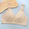 Sujetador tipo camiseta interior para madre Zhangyan para mediana edad y ancianos, cierre delantero, fino, sin aros, push-up, talla grande, con tirantes ajustables